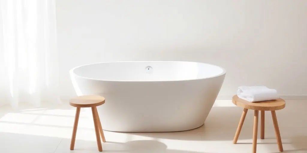 Discover the Perfect Fit: The Compact Oval Freestanding Bathtub 1400mm Size - BathroomLux