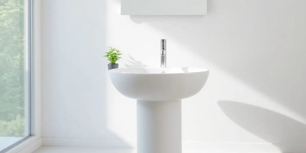 Elevate Your Bathroom Design with a Freestanding Pedestal Washbasin in Artificial Stone - BathroomLux