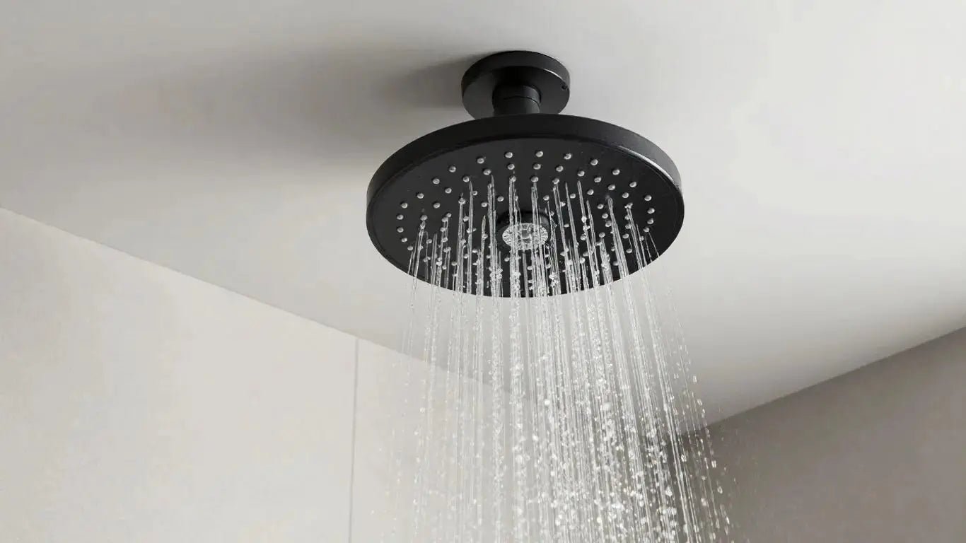 Elevate Your Bathroom with a Sleek Black Rain Shower Head Ceiling Mount - BathroomLux