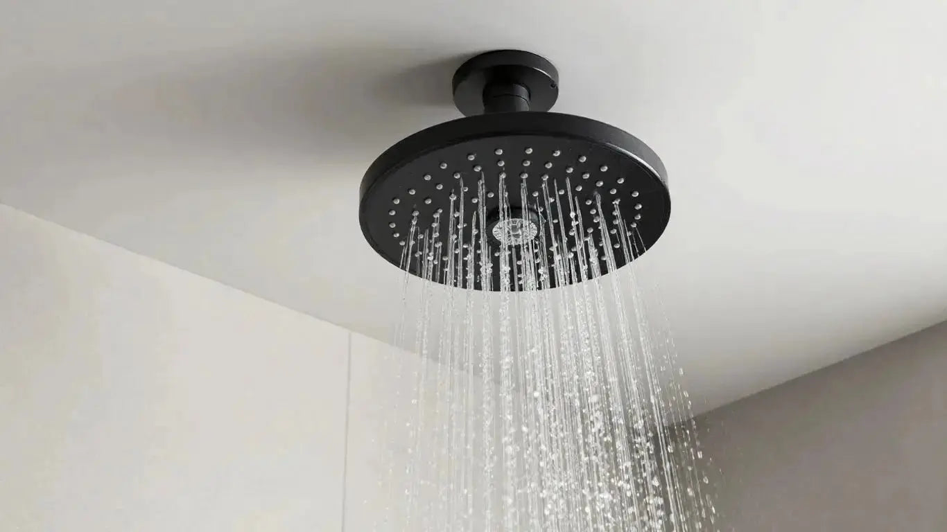 Elevate Your Bathroom with a Sleek Black Rain Shower Head Ceiling Mount - BathroomLux