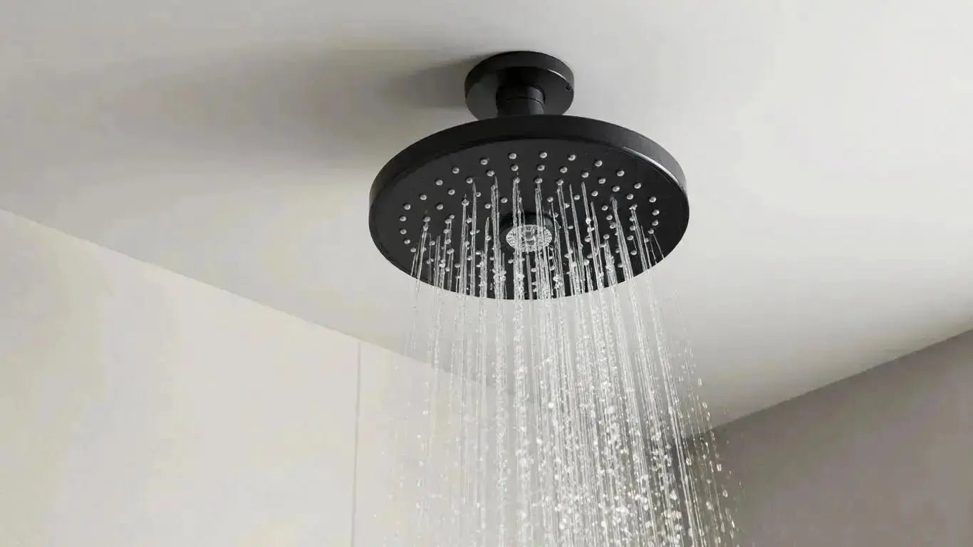 Elevate Your Bathroom with a Sleek Black Rain Shower Head Ceiling Mount - BathroomLux