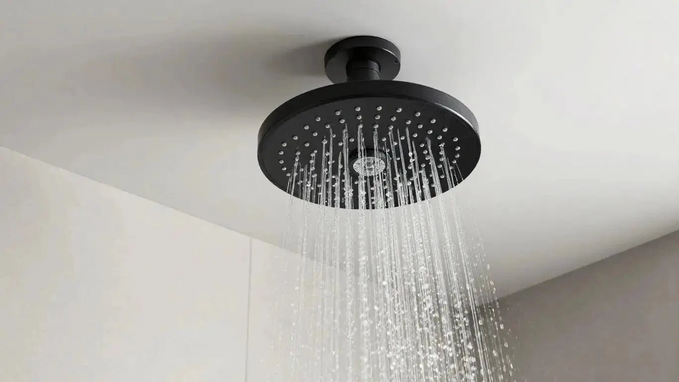 Elevate Your Bathroom with a Sleek Black Rain Shower Head Ceiling Mount - BathroomLux