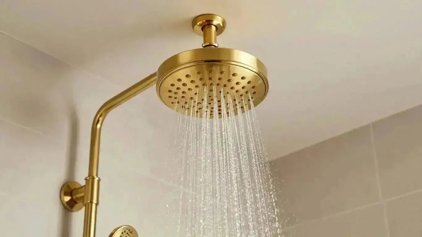 Elevate Your Bathroom with a Stunning Brass Ceiling Shower Head - BathroomLux