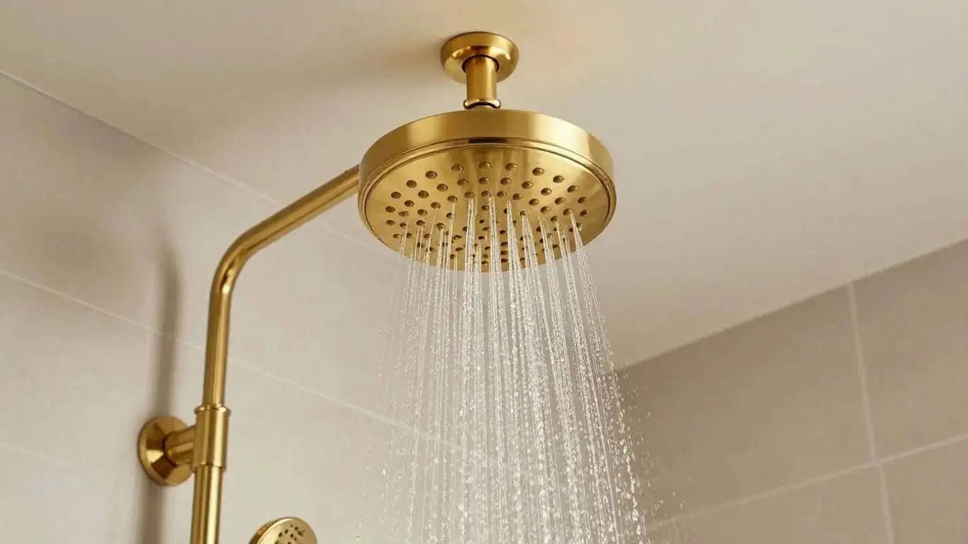 Elevate Your Bathroom with a Stunning Brass Ceiling Shower Head - BathroomLux