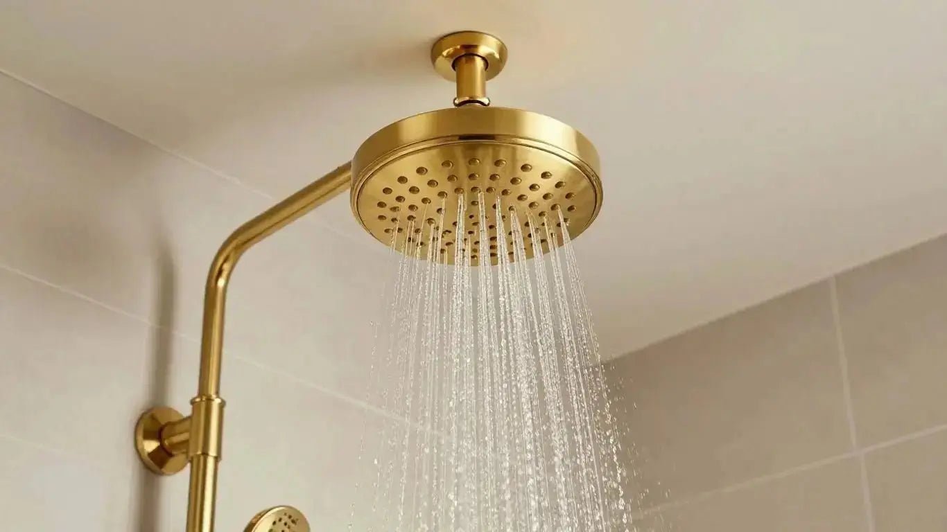 Elevate Your Bathroom with a Stunning Brass Ceiling Shower Head - BathroomLux
