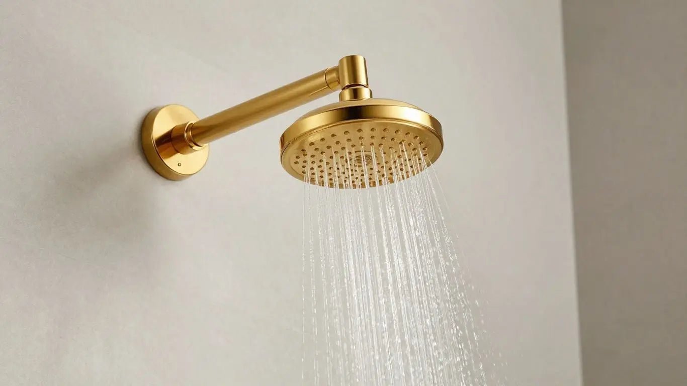 Elevate Your Bathroom with a Stunning Rain Shower Gold Fixture - BathroomLux