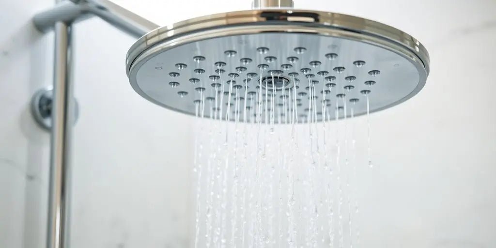 Experience Luxury: The Rainfall Shower Set with Riser Rail in Chrome - BathroomLux