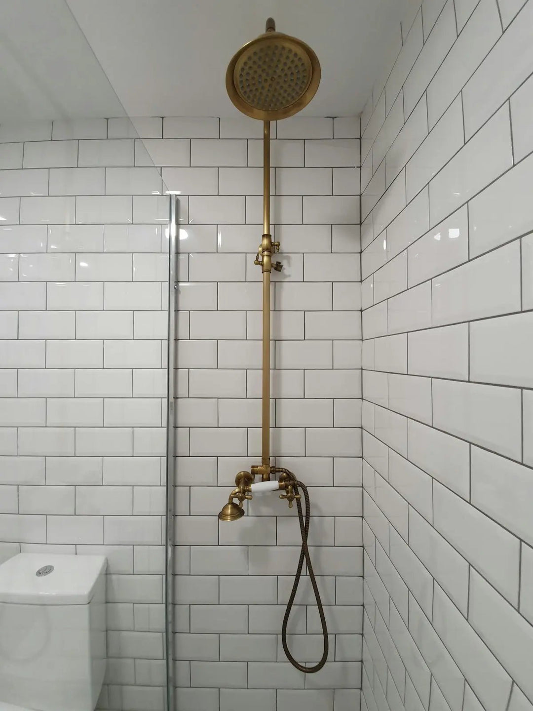 Revamp Your Bathroom Oasis with a Gold Concealed Rainfall Hand Shower System - BathroomLux