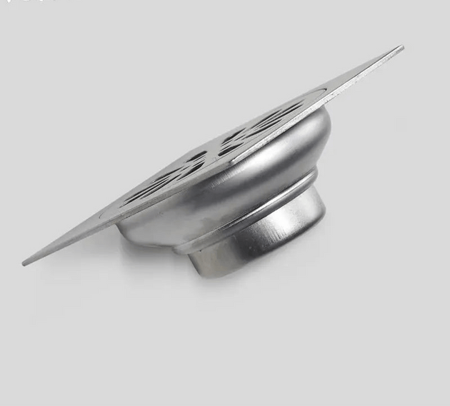 10*10cm Stainless Steel Linear Shower Floor Drain Cover with Filter Strainer - shower drainBathroomLux