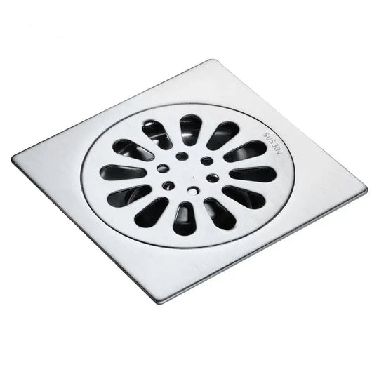 10*10cm Stainless Steel Linear Shower Floor Drain Cover with Filter Strainer - shower drainBathroomLux