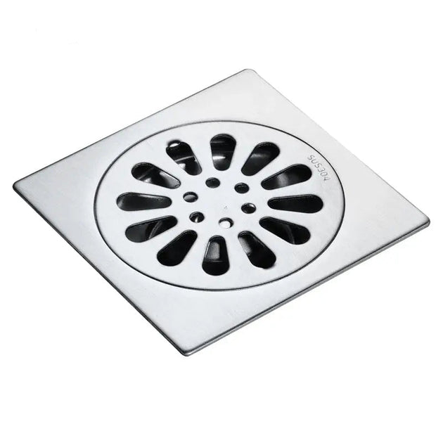10*10cm Stainless Steel Linear Shower Floor Drain Cover with Filter Strainer - shower drainBathroomLux
