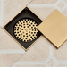 10x10cm Invisible Floor Drain – Brushed Gold & Matte Black Square Bathroom - Shower DrainsBathroomLux