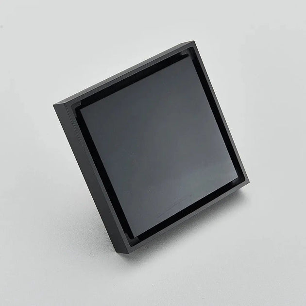 10x10cm Invisible Floor Drain – Brushed Gold & Matte Black Square Bathroom - Shower DrainsBathroomLux