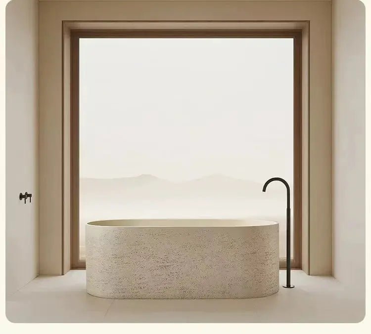 1500mm Modern Freestanding Bath Artificial Stone - Freestanding bathtubBathroomLux