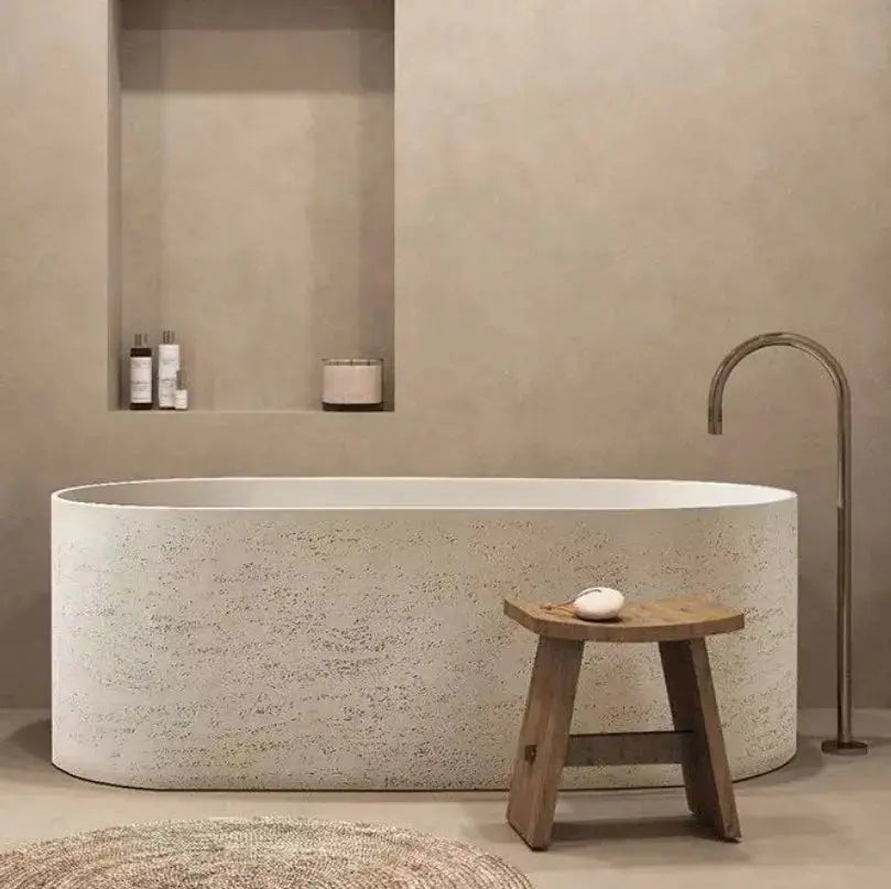 1500mm Modern Freestanding Bath Artificial Stone - Freestanding bathtubBathroomLux