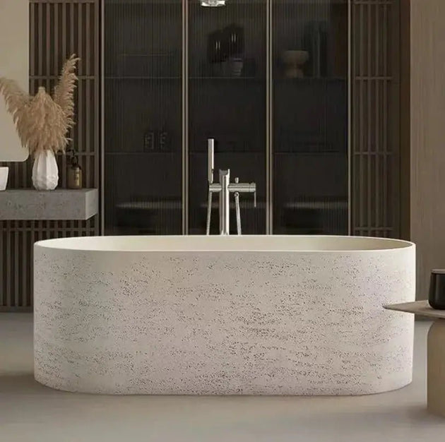 1500mm Modern Freestanding Bath Artificial Stone - Freestanding bathtubBathroomLux