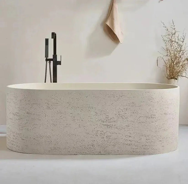 1500mm Modern Freestanding Bath Artificial Stone - Freestanding bathtubBathroomLux