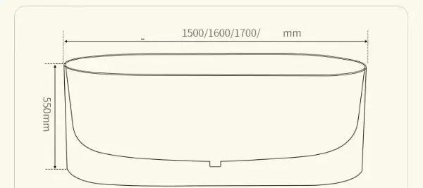 1500mm Modern Freestanding Bath Artificial Stone - Freestanding bathtubBathroomLux