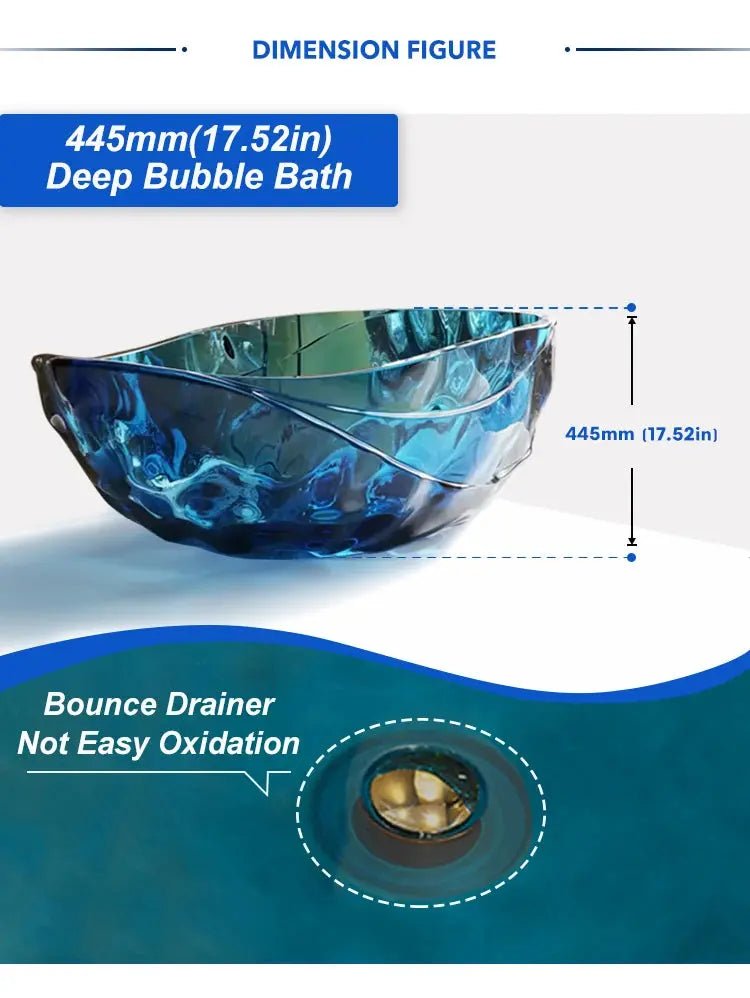 1700mm Modern Clear Freestanding Bathtub – Transparent Resin Soaking Tub with Stylish Design - Transparent Resin Soaking TubBathroomLux