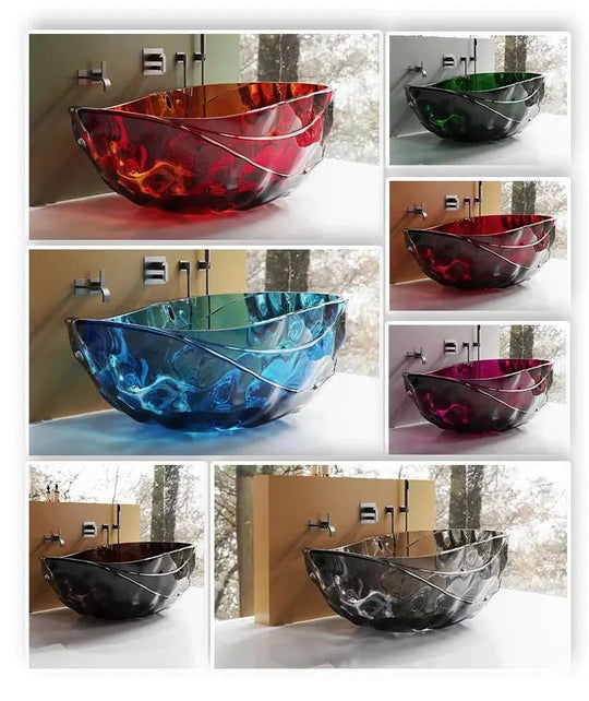 1700mm Modern Clear Freestanding Bathtub – Transparent Resin Soaking Tub with Stylish Design - Transparent Resin Soaking TubBathroomLux