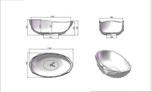 1700mm Modern Clear Freestanding Bathtub – Transparent Resin Soaking Tub with Stylish Design - Transparent Resin Soaking TubBathroomLux