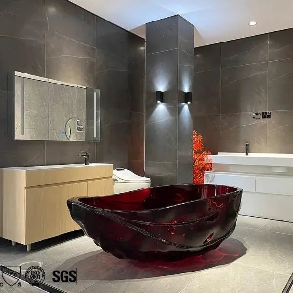 1700mm Modern Clear Freestanding Bathtub – Transparent Resin Soaking Tub with Stylish Design - Transparent Resin Soaking TubBathroomLux