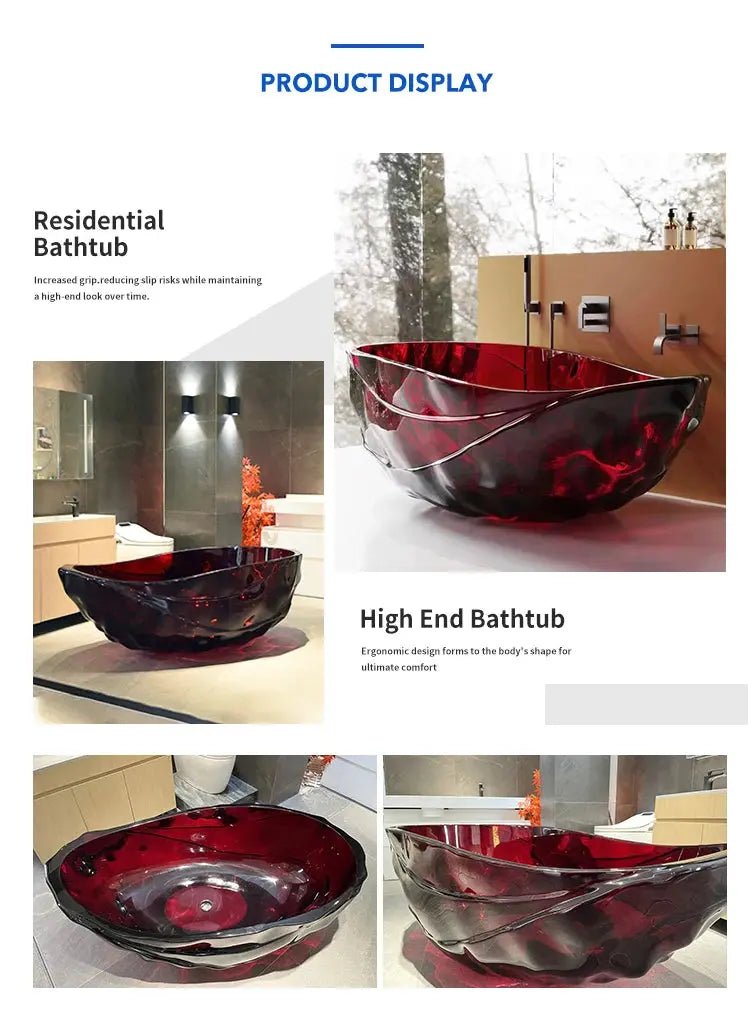 1700mm Modern Clear Freestanding Bathtub – Transparent Resin Soaking Tub with Stylish Design - Transparent Resin Soaking TubBathroomLux