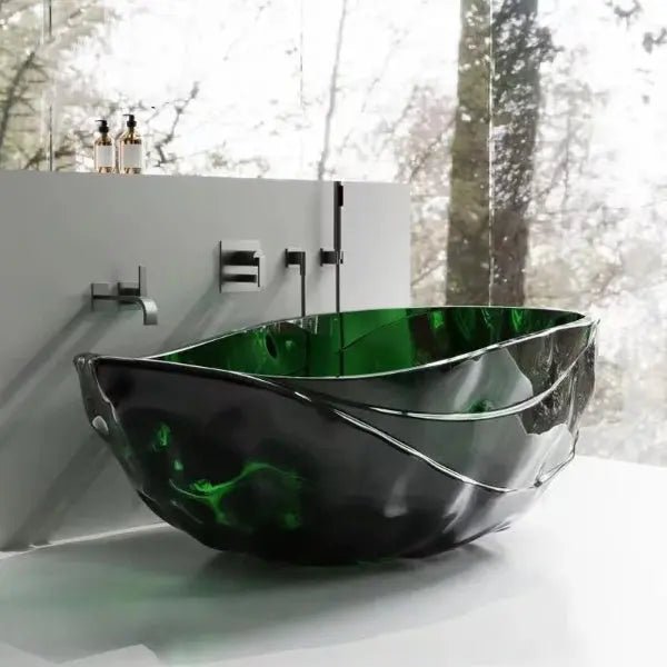 1700mm Modern Clear Freestanding Bathtub – Transparent Resin Soaking Tub with Stylish Design - Transparent Resin Soaking TubBathroomLux
