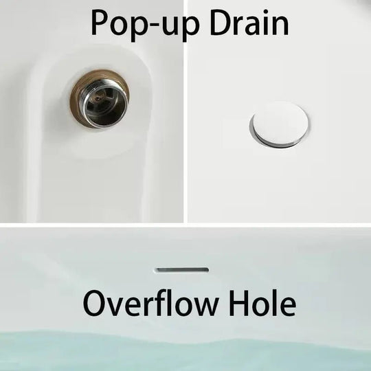 1700mm Modern Oval Freestanding Bathtub – Solid Surface Acrylic Stone Resin Bath Tub - Oval Freestanding BathtubBathroomLux