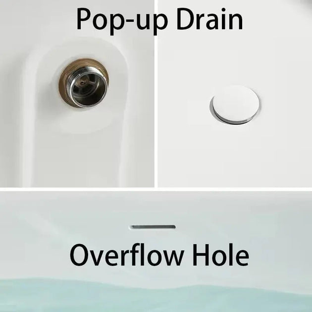 1700mm Modern Oval Freestanding Bathtub – Solid Surface Acrylic Stone Resin Bath Tub - Oval Freestanding BathtubBathroomLux