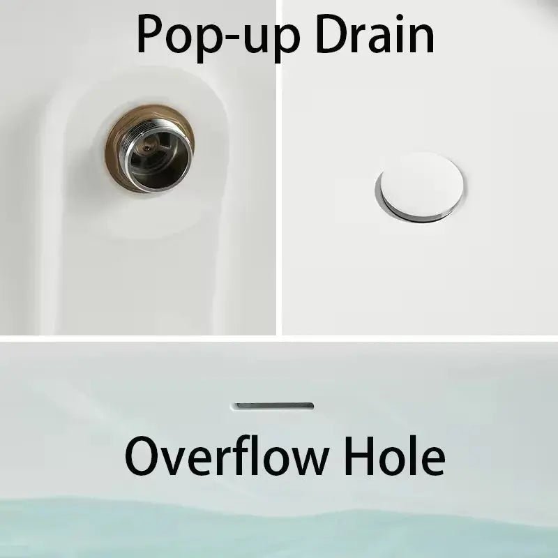 1700mm Modern Oval Freestanding Bathtub – Solid Surface Acrylic Stone Resin Bath Tub - Oval Freestanding BathtubBathroomLux