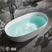 1700mm Modern Oval Freestanding Bathtub – Solid Surface Acrylic Stone Resin Bath Tub - Oval Freestanding BathtubBathroomLux