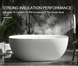 1700mm Modern Oval Freestanding Bathtub – Solid Surface Acrylic Stone Resin Bath Tub - Oval Freestanding BathtubBathroomLux