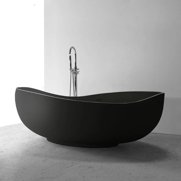 1840mm Elegant Freestanding Oval Bathtub Luxurious Artificial Stone Design | Glossy - bathstandingBathroomLux