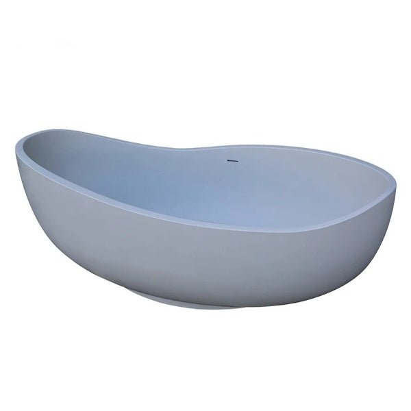 1840mm Elegant Freestanding Oval Bathtub Luxurious Artificial Stone Design | Glossy - bathstandingBathroomLux