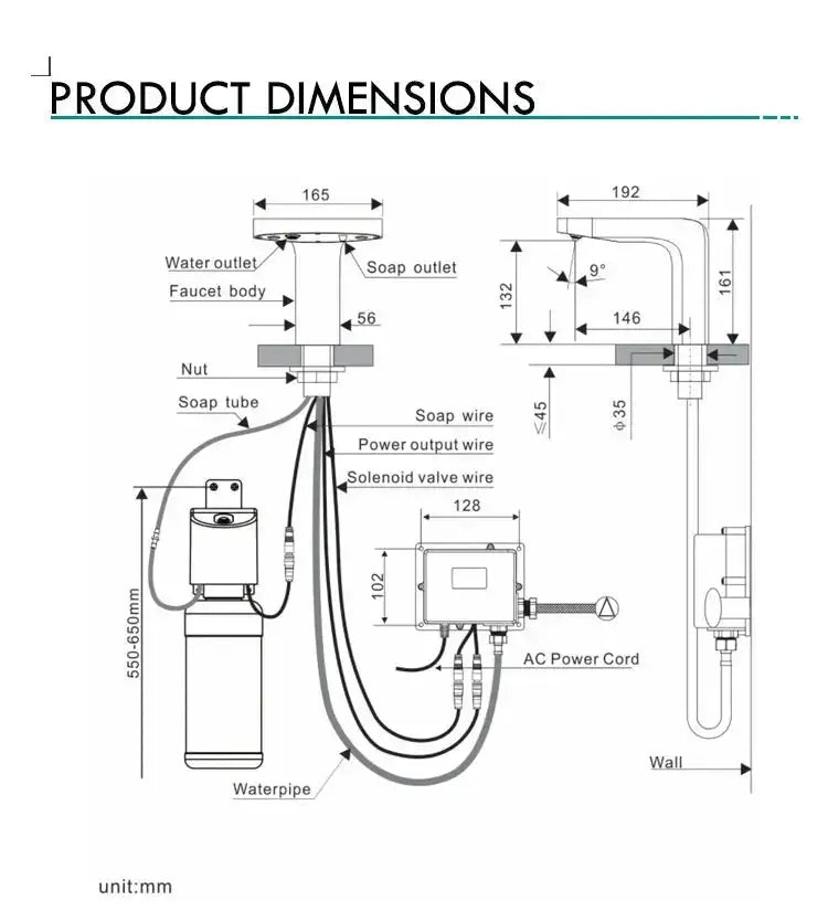 2 - in - 1 Touchless Sensor Faucet with Soap Dispenser – Smart Basin Tap - futuristic bathroom faucet with soap dispenserBathroomLux