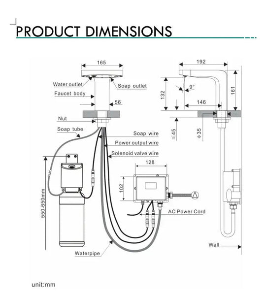 2 - in - 1 Touchless Sensor Faucet with Soap Dispenser – Smart Basin Tap - futuristic bathroom faucet with soap dispenserBathroomLux