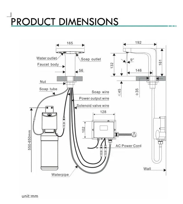 2 - in - 1 Touchless Sensor Faucet with Soap Dispenser – Smart Basin Tap - futuristic bathroom faucet with soap dispenserBathroomLux