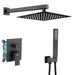 200mm Black Wall Mounted Rainfall Concealed Shower Mixer Faucet Set - Black Wall - Mounted Rainfall Concealed Shower Mixer Faucet Set&nbsp;BathroomLux