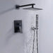 200mm Black Wall Mounted Rainfall Concealed Shower Mixer Faucet Set - Black Wall - Mounted Rainfall Concealed Shower Mixer Faucet Set&nbsp;BathroomLux