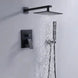 200mm Black Wall Mounted Rainfall Concealed Shower Mixer Faucet Set - Black Wall - Mounted Rainfall Concealed Shower Mixer Faucet Set&nbsp;BathroomLux