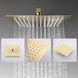 250mm Bathroom Brass Rainfall Shower System - Brushed Gold Ceiling - Concealed Dual Handles Rainfall Shower Head Combo SetBathroomLux