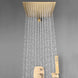250mm Bathroom Brass Rainfall Shower System - Brushed Gold Ceiling - Concealed Dual Handles Rainfall Shower Head Combo SetBathroomLux