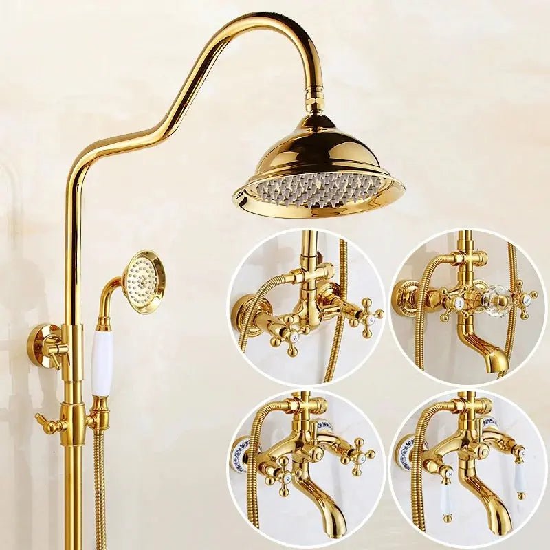 3 - Function Exposed Shower System with Handheld & Rainfall Head - 3 - Function Exposed Shower SystemBathroomLux