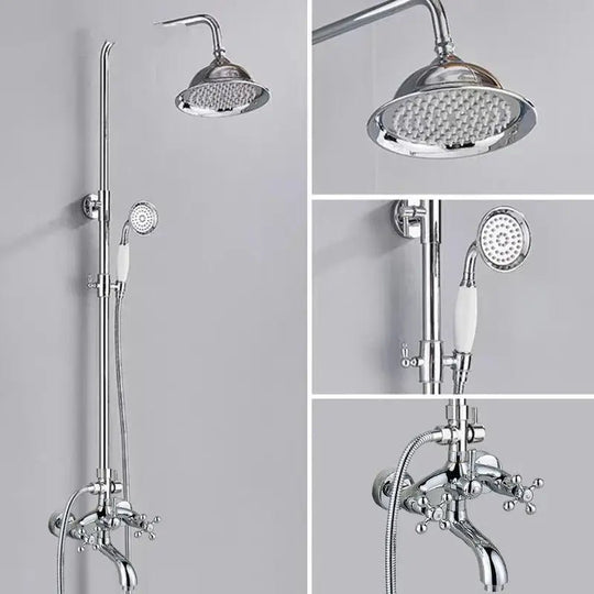3 - Function Exposed Shower System with Handheld & Rainfall Head - 3 - Function Exposed Shower SystemBathroomLux