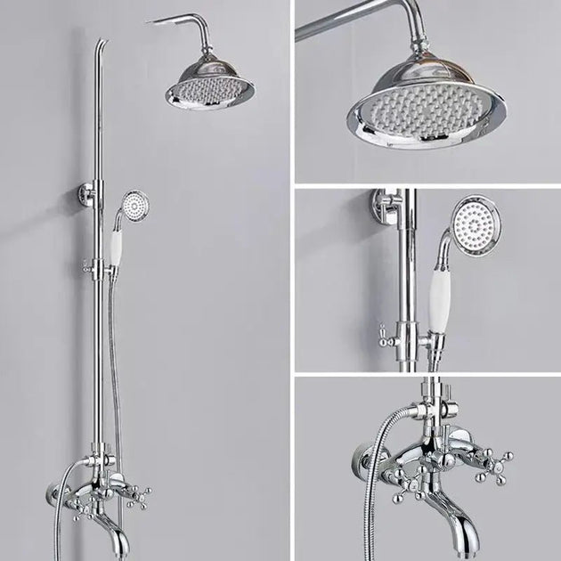 3 - Function Exposed Shower System with Handheld & Rainfall Head - 3 - Function Exposed Shower SystemBathroomLux