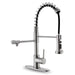 3 in 1 Brushed Nickel Brass Kitchen Mixer Tap with Rotating Spout - 3 Ways Kitchen Pull OutBathroomLux