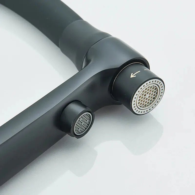 3 - Way Brushed Gold Kitchen Faucet with Pull - Out Spray – Water Purifier Function - 3 Ways Kitchen Pull OutBathroomLux