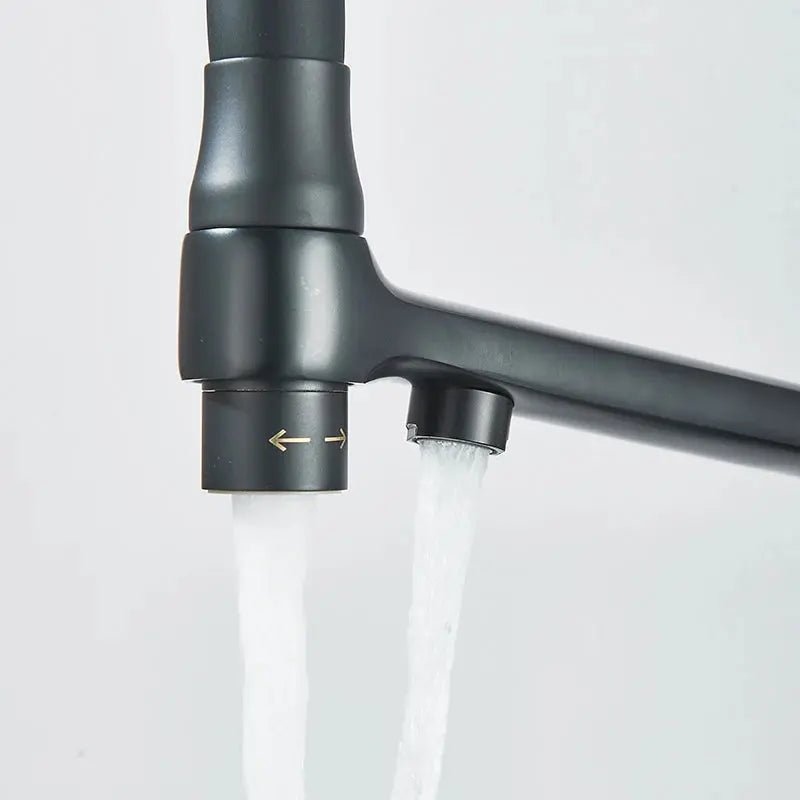 3 - Way Brushed Gold Kitchen Faucet with Pull - Out Spray – Water Purifier Function - 3 Ways Kitchen Pull OutBathroomLux
