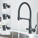 3 - Way Brushed Gold Kitchen Faucet with Pull - Out Spray – Water Purifier Function - 3 Ways Kitchen Pull OutBathroomLux